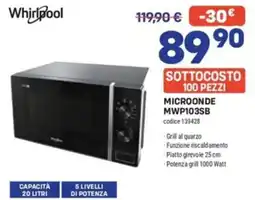 FreeShop Whirlpool microonde mwp103sb offerta