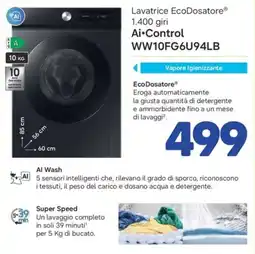 FreeShop Lavatrice EcoDosatore Ai•Control offerta