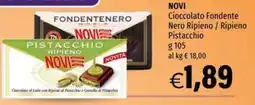 Hurrà Novi Cioccolato Fondente Nero Ripieno/ Ripieno Pistacchio offerta