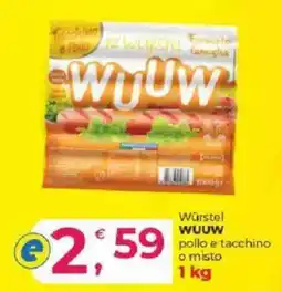 Alter Discount Würstel Wuuw pollo e tacchino o misto offerta