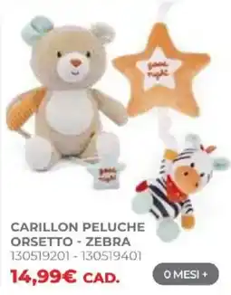 Toys Center Carillon peluche orsetto - zebra offerta