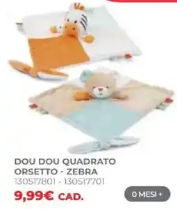 Toys Center Dou Dou Quadrato Orsetto - Zebra offerta