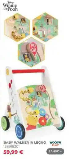 Toys Center Baby Walker in Legno Wood'n Play offerta