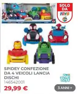 Toys Center Spidey confezione da 4 veicoli lancia dischi offerta