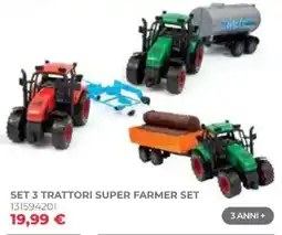 Toys Center Set 3 trattori super farmer set offerta