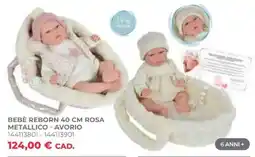 Toys Center Bebè reborn 40 cm rosa metallico - avorio offerta