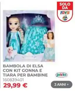Toys Center Bambola di Elsa con kit gonna e tiara per bambine Jakks offerta