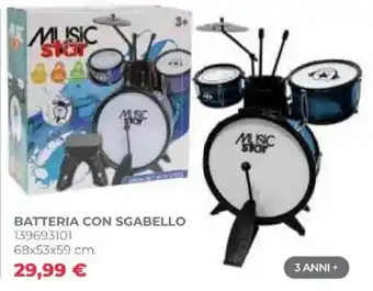 Batteria con sgabello Music Star