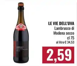 Famila Market Le Vie dell'Uva Lambrusco di Modena secco offerta