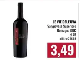 Famila Market Le Vie dell'Uva Sangiovese Superiore Romagna DOC offerta