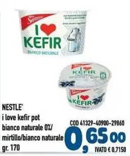 Del Prete Distribuzioni i love kefir pot bianco naturale 0%/ mirtillo/bianco naturale offerta