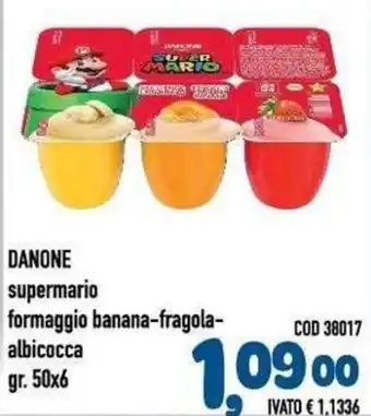 Danone supermario formaggio banana-fragola-albicocca