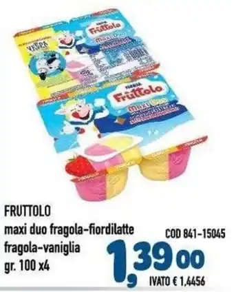 Fruttolo maxi duo fragola-fiordilatte fragola-vaniglia