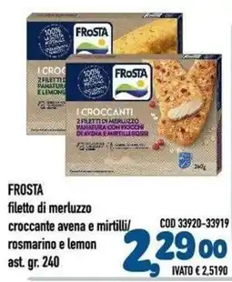 Del Prete Distribuzioni Frosta filetto di merluzzo croccante avena e mirtilli offerta