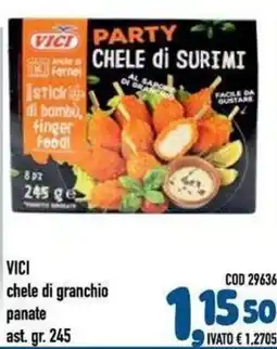 Del Prete Distribuzioni Vici chele di granchio panate offerta