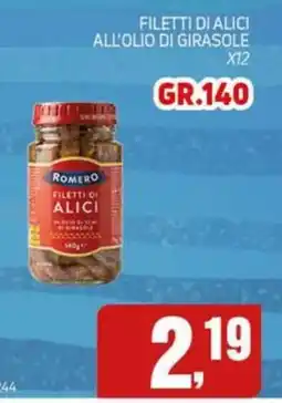 Migro Filetti di alici Romero offerta