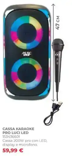 Toys Center Cassa karaoke pro luci led offerta
