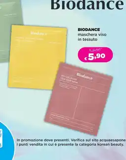 Acqua & Sapone Biodance maschera viso in tessuto offerta