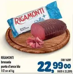 Del Prete Distribuzioni Rigamonti bresaola punta d'anca blu offerta