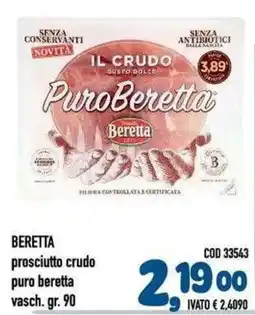Del Prete Distribuzioni prosciutto crudo puro beretta offerta