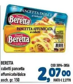 Del Prete Distribuzioni Beretta cubetti pancetta affumicata/dolce offerta