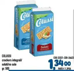 Del Prete Distribuzioni Colussi crackers integrali/salati/no sale offerta