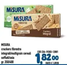 Del Prete Distribuzioni Misura crackers fibrextra integrali/multigrain cereali soffiati/soia offerta