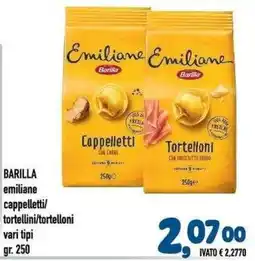 Del Prete Distribuzioni Barilla emiliane cappelletti/tortellini/tortelloni offerta