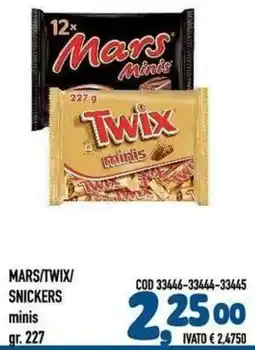 Del Prete Distribuzioni Mars/Twix/Snickers minis offerta