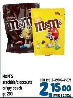 Del Prete Distribuzioni M&M'S arachide/cioccolato crispy pouch offerta
