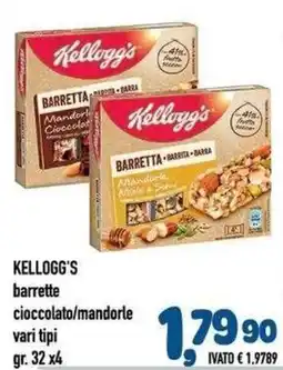 Del Prete Distribuzioni Kellogg's barrette cioccolato/mandorle offerta
