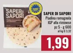 Famila Market Saper di sapori piadina romagnola IGP alla riminese offerta