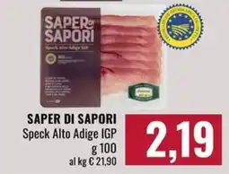 Famila Market Saper di sapori Speck Alto Adige IGP offerta