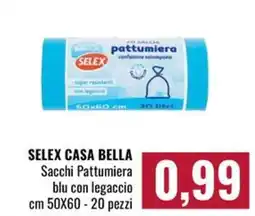 Famila Market SELEX CASA BELLA Sacchi Pattumiera blu con legaccio offerta