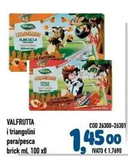 Del Prete Distribuzioni Valfrutta i triangolini pera/pesca offerta