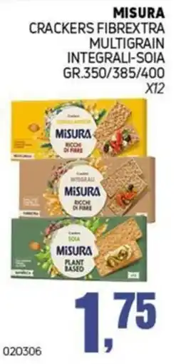 Migro Misura crackers fibrextra multigrain integrali-soia offerta