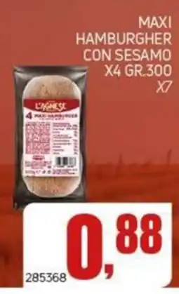 Migro L'ANGESE maxi hamburger con sesamo offerta