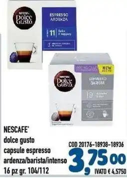 Del Prete Distribuzioni Nescafe dolce gusto capsule espresso ardenza/barista/intenso offerta
