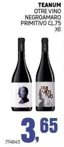 Migro Teanum Otre Vino Negroamaro Primitivo offerta