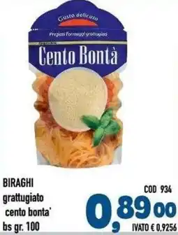 Del Prete Distribuzioni Biraghi grattugiato cento bonta' offerta