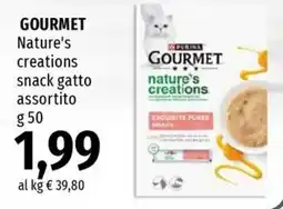 Famila Superstore Gourmet nature's creations snack gatto offerta