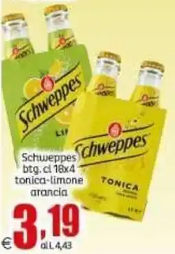 Elite Schweppes tonica-limone arancia offerta