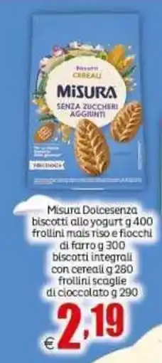 Elite Misura Dolcesenza biscotti allo yogurt offerta