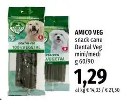 Famila Superstore Amico Veg snack cane Dental Veg mini/medi offerta