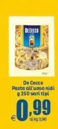 Elite De Cecco Pasta all'uovo nidi offerta