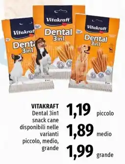 Famila Superstore Vitakraft Dental 3in1 snack cane offerta