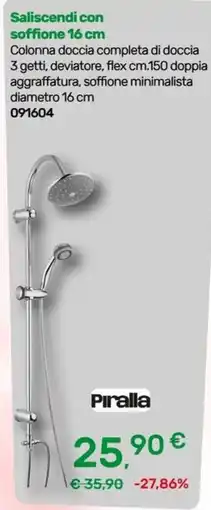 Bricoware Saliscendi con soffione 16 cm Piralla offerta