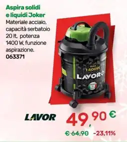 Bricoware Aspira solidi e liquidi Joker Lavor offerta