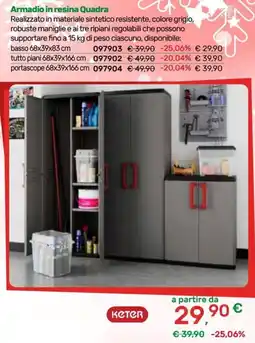 Bricoware Armadio in resina Quadra Keter offerta