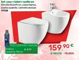Bricoware Set vaso + bidet + sedile wc offerta